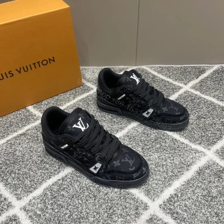 View 2 of Monochrome LV-Patterned High-Top Sneaker with Comfort Fit