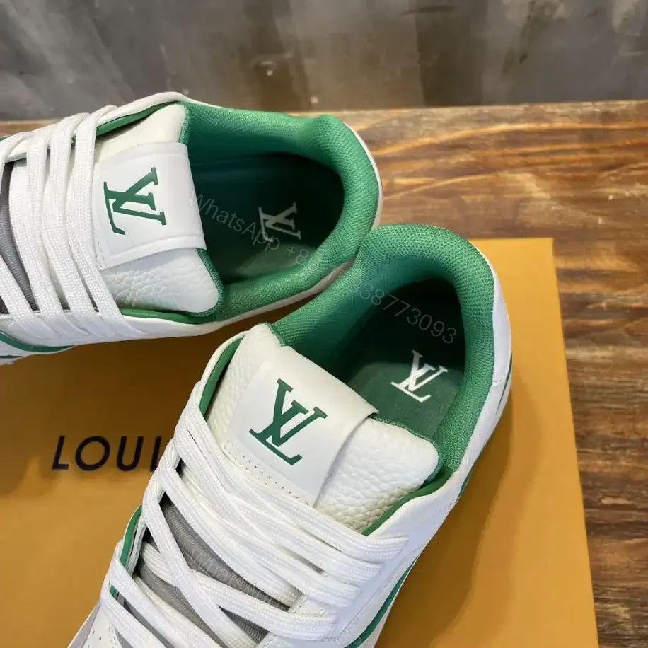 View 4 of LOUIS VUITTON LV TRAINER SNEAKERS IN WHITE AND GREEN – LSVT355