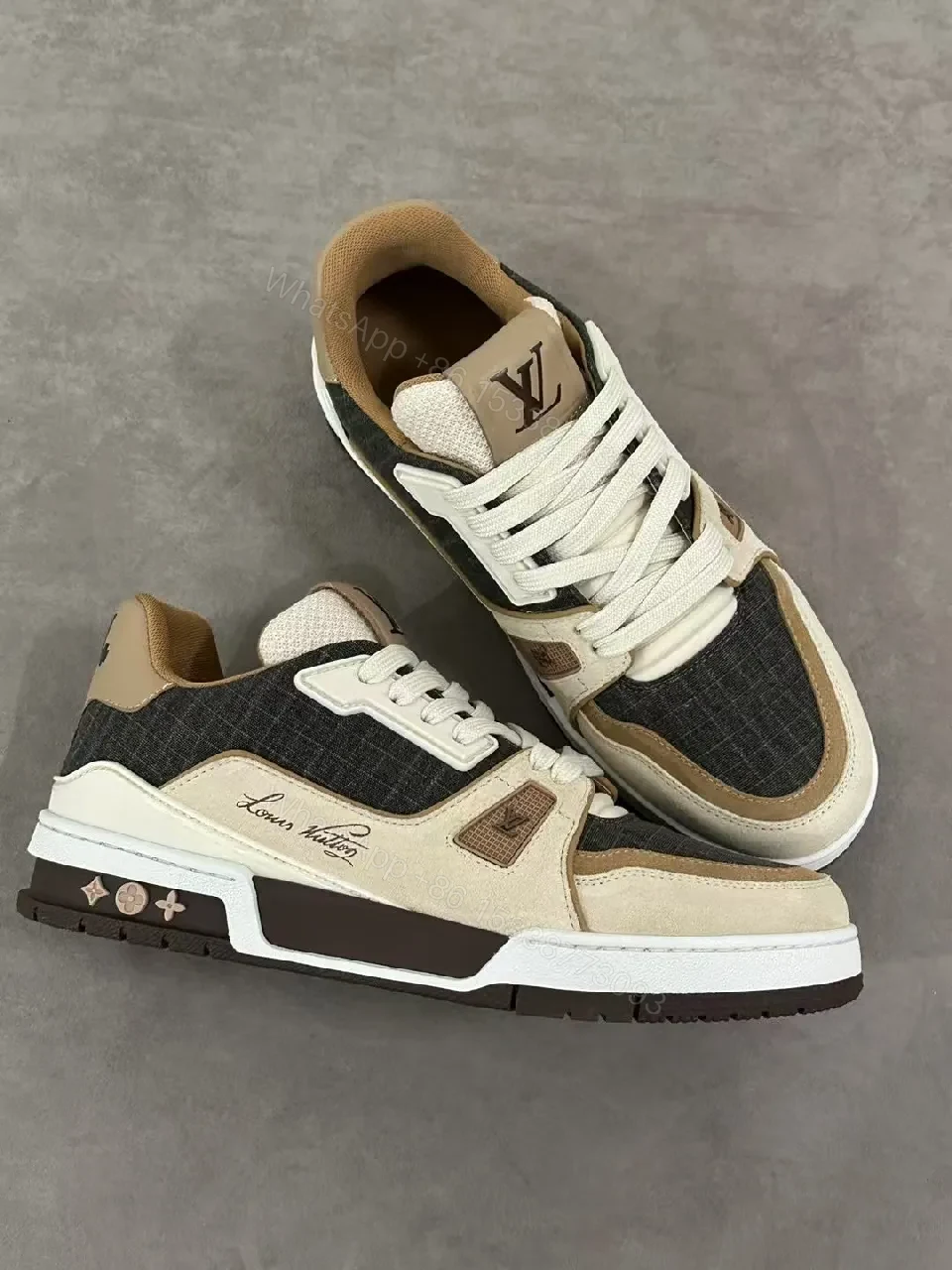 View 5 of Textured Runner: Premium Leather + Suede High-Top Sneakers