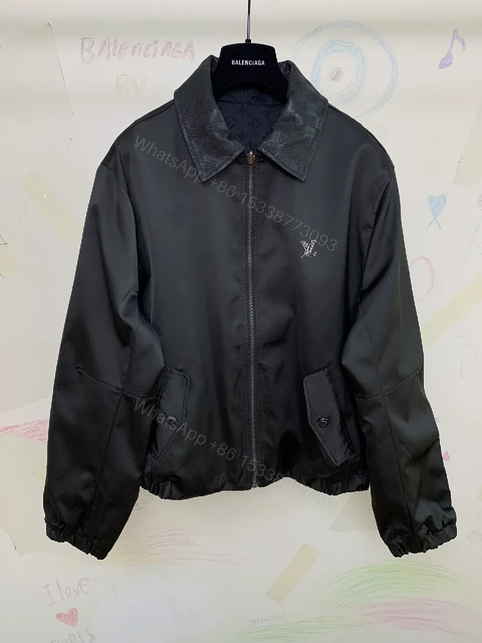 Black Quilted Collar Bomber: Subtle Luxury, Everyday Wear — view 1