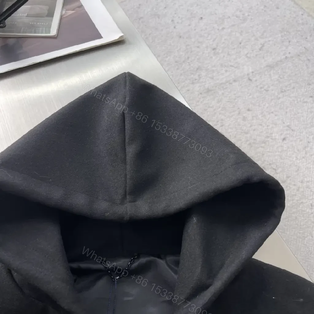 View 4 of Black Cotton-Blend Zip Hoodie: Luxe Monogram-Inspired Detail
