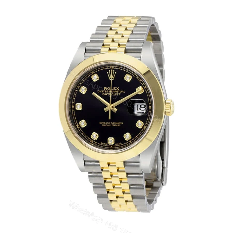 View 2 of Rolex Datejust Black Diamond Dial Steel Yellow Gold 126303BKDJ Jubilee Super Clone