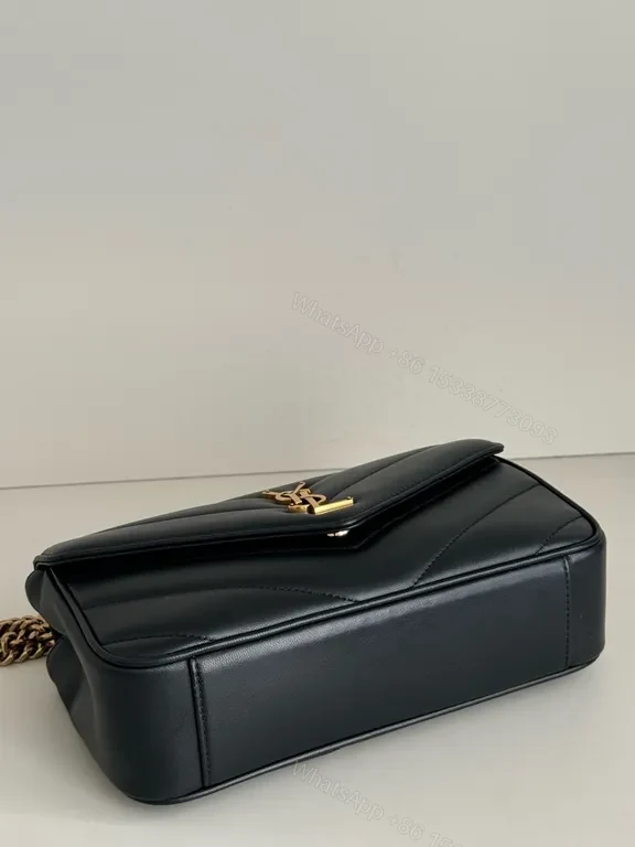 View 3 of Saint Laurent Quilted Chevron Shoulder Bag â€“ Luxe, Structured Crossbody