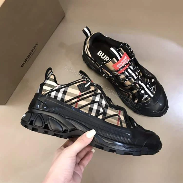View 5 of BURBERRY VINTAGE CHECK COTTON AUTHUR SNEAKERS – BBR090