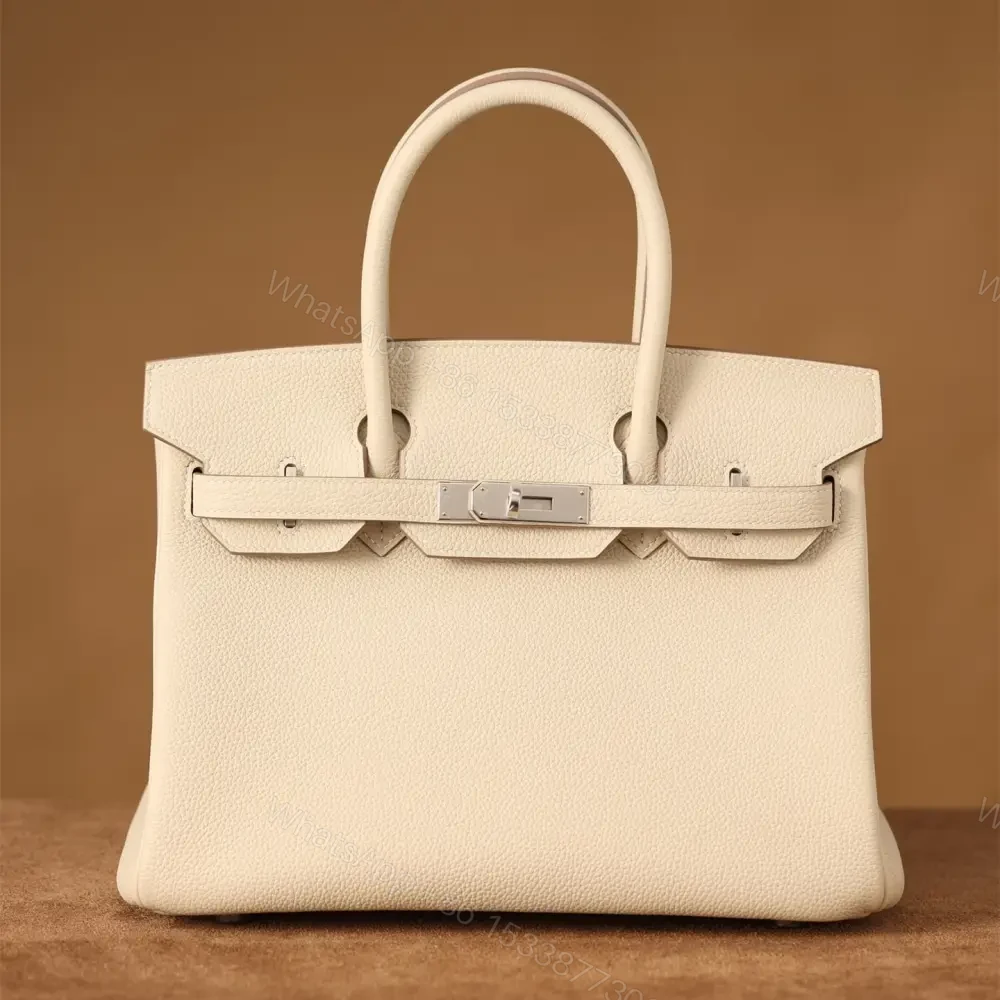 高仿Hermes*Birkin30奶昔白銀扣免檢版 — view 1