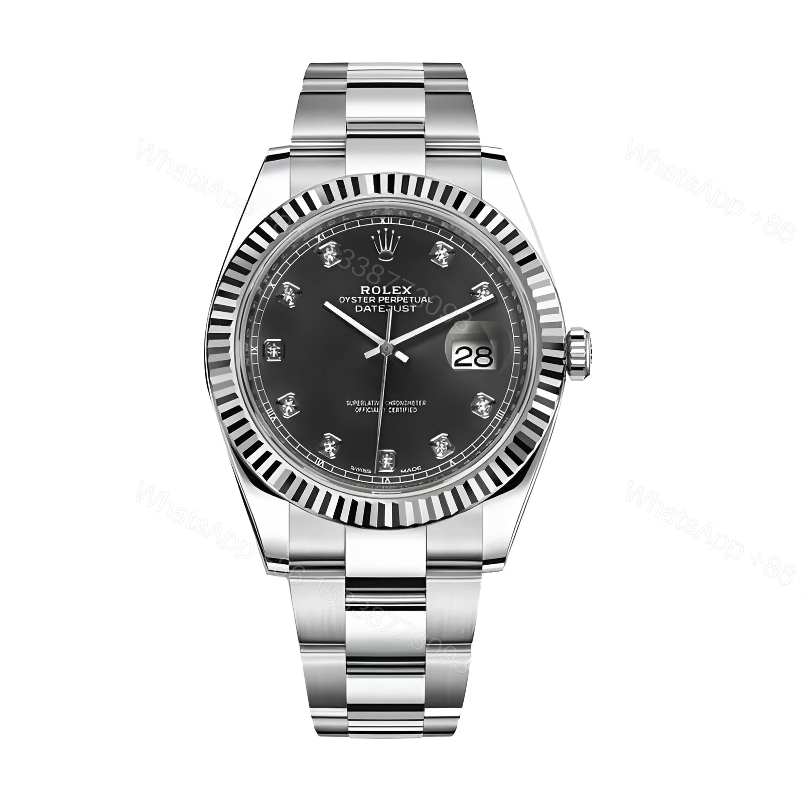 Rolex Datejust Diamond Black Replica — view 1