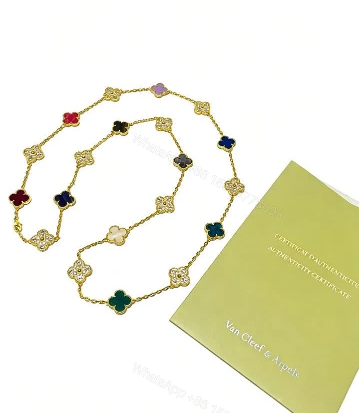 View 4 of Van Cleef Replica Vintage Alhambra 20-Motif Long Necklace