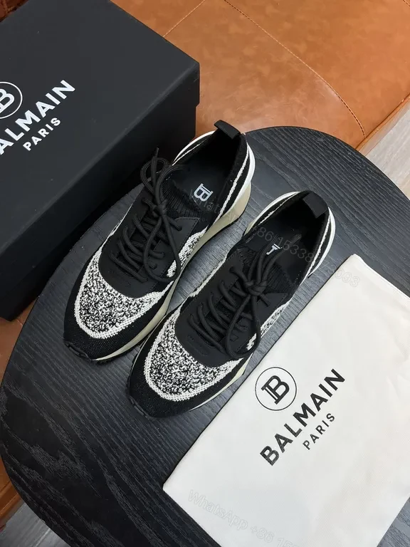 View 3 of Sleek Knit Runner: Balmain-Inspired Luxury High Tops