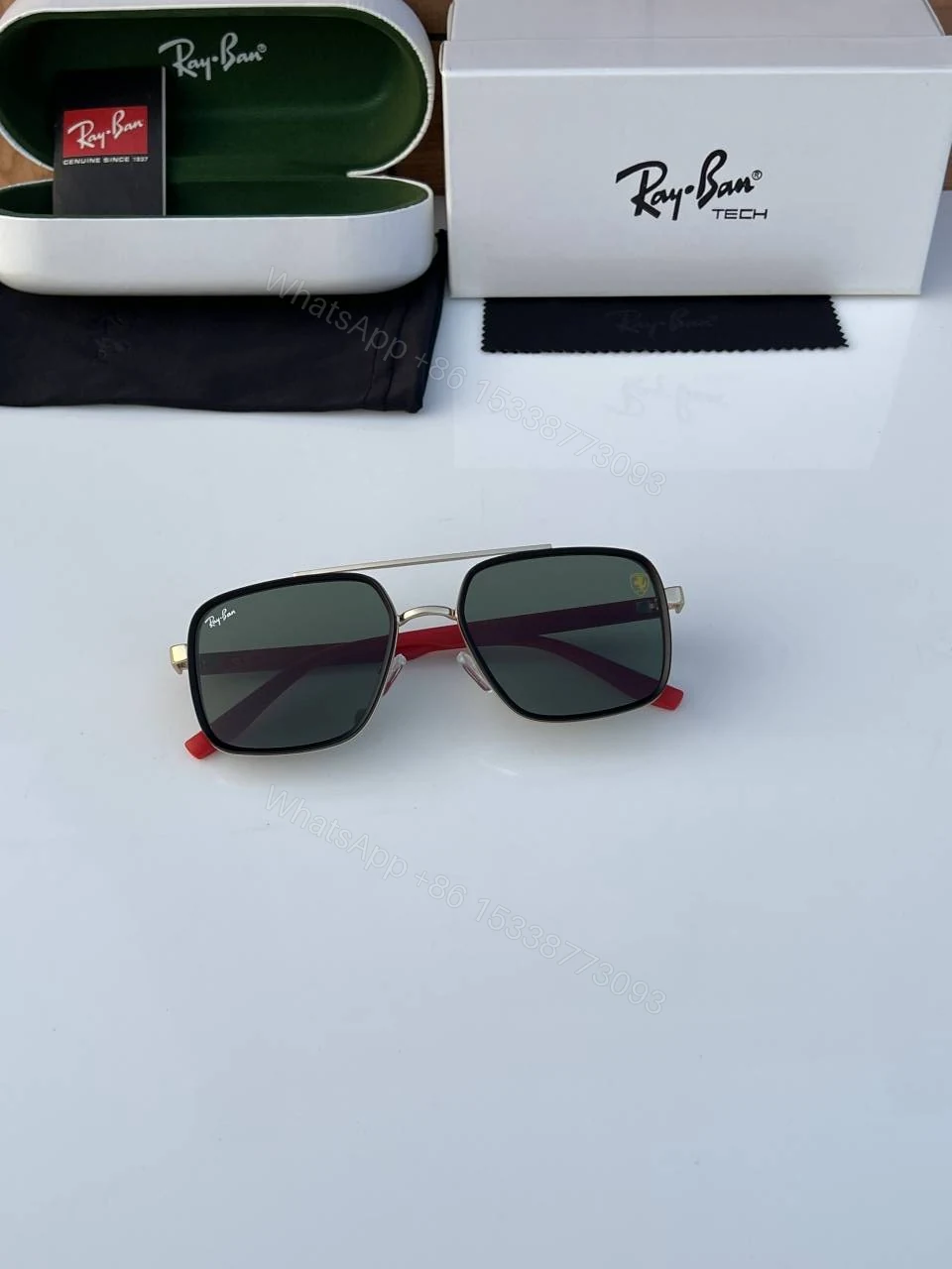 View 2 of First Copy RayBan 8830 Gold Green Sunglasses