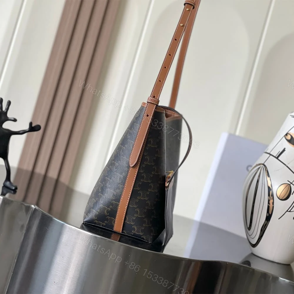 View 3 of Celine SOFT SHOPPER BAG IN Triomphe Canvas and Calfskin