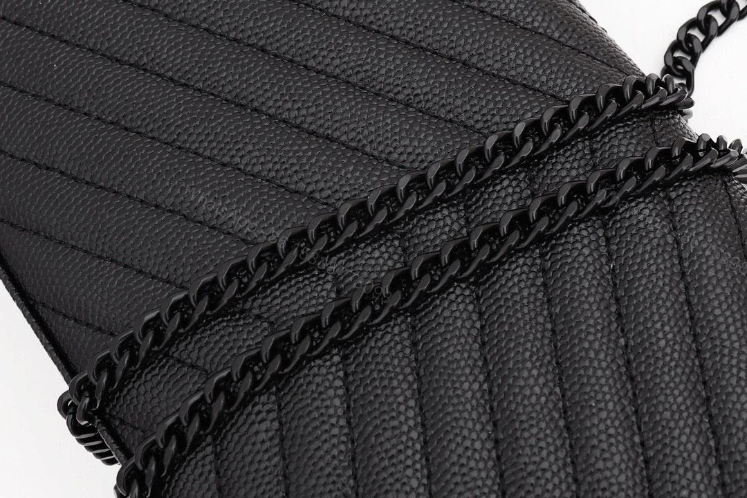 View 2 of CASSANDRE ENVELOPE CHAIN WALLET IN GRAIN DE POUDRE