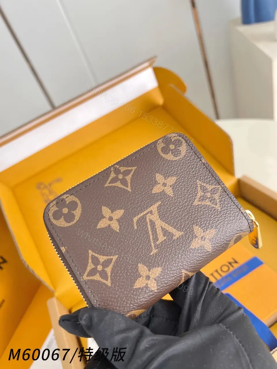 View 2 of Monogram Wallet: Compact Luxury, Zippered, Slim Carry