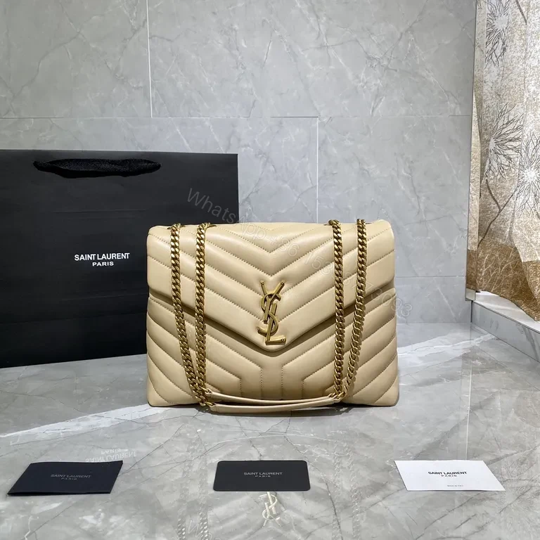 Nude Calfskin Quilted Shoulder Bag â€” Modern Signature Crossbody — view 1