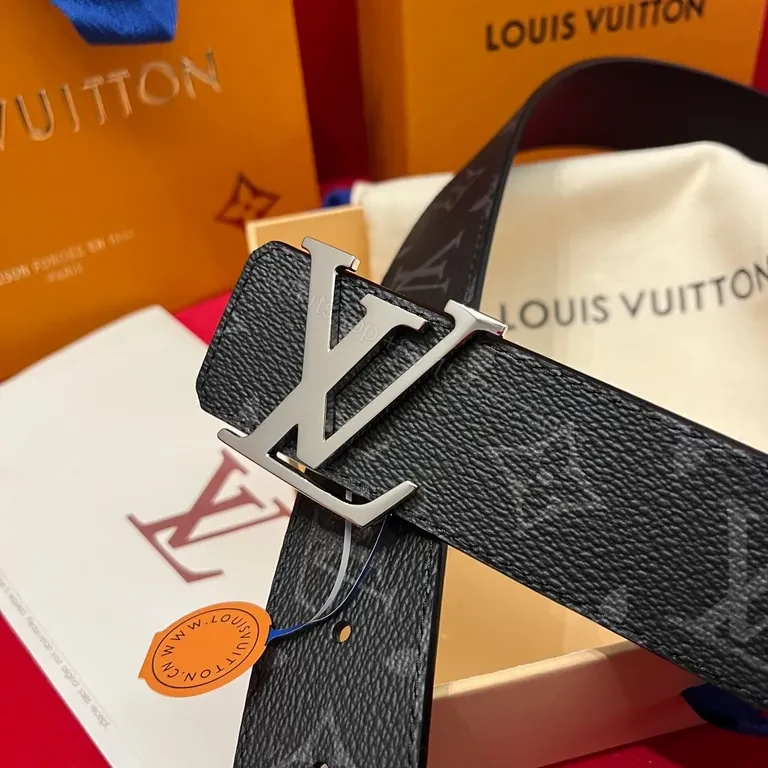 View 2 of Luxury Monogram Belt with LV-Inspired Buckle