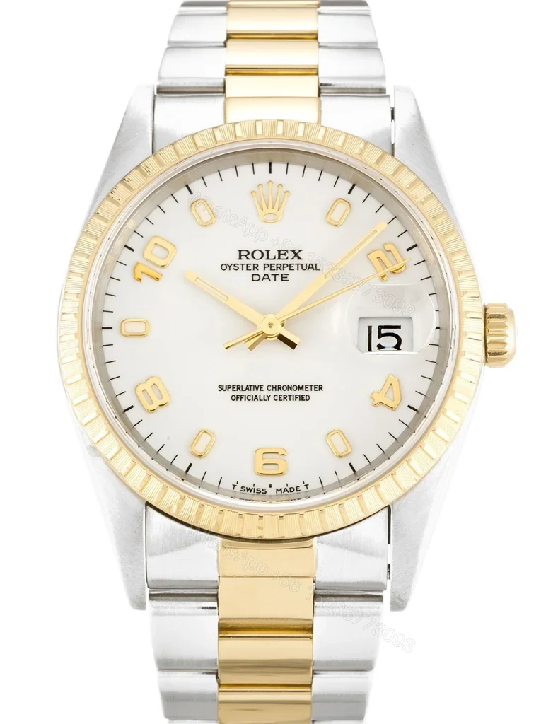 Replica Rolex Oyster Perpetual Date White Dial 15223 34 mm — view 1