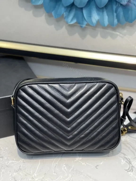 View 7 of Quilted Leather Crossbody: YSL Logo Chic, 7.5"