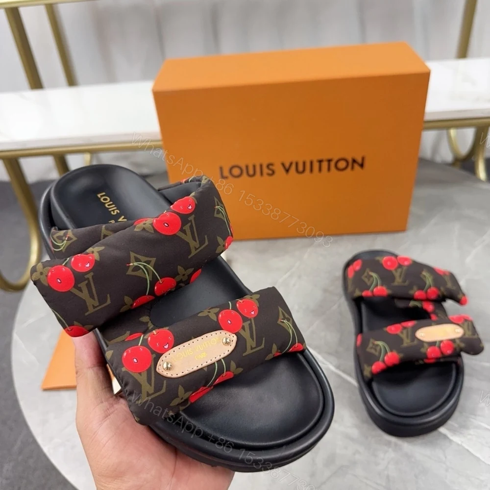 View 4 of LOUIS VUITTON X TAKASHI MURAKAMI MULE PLANO POOL PILLOW COMFORT CHOCOLATE BROWN 1AHME4
