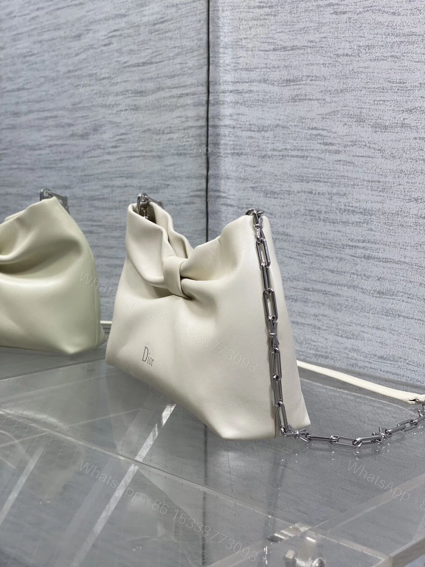 View 6 of Dior Bow Bag Small in white