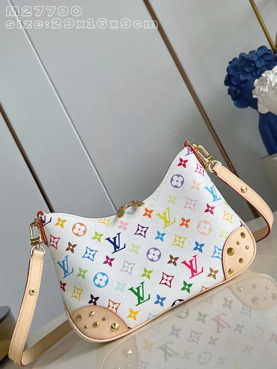 Colorful Monogram Hobo Bag - Rainbow Print, Structured, Crossbody — view 1