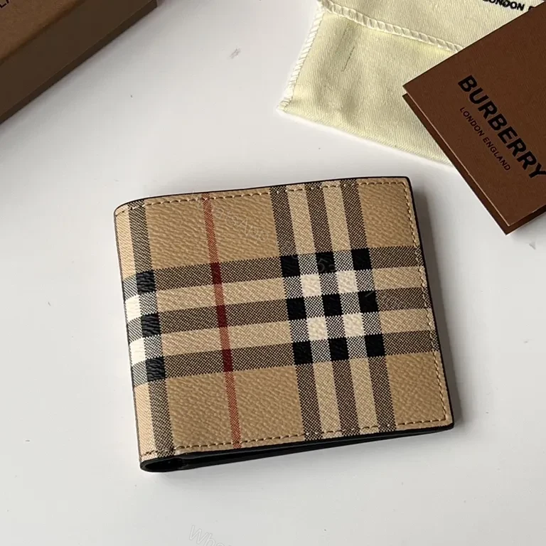 Burberry Check Wallet: Premium Coated Canvas, Slim Bi-Fold — view 1