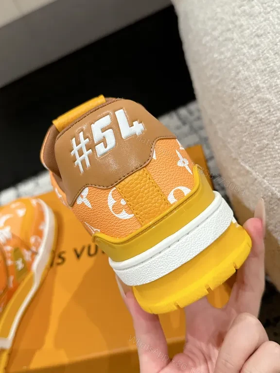 View 7 of Vibrant LV-Inspired Monogram Low-Top Sneakers