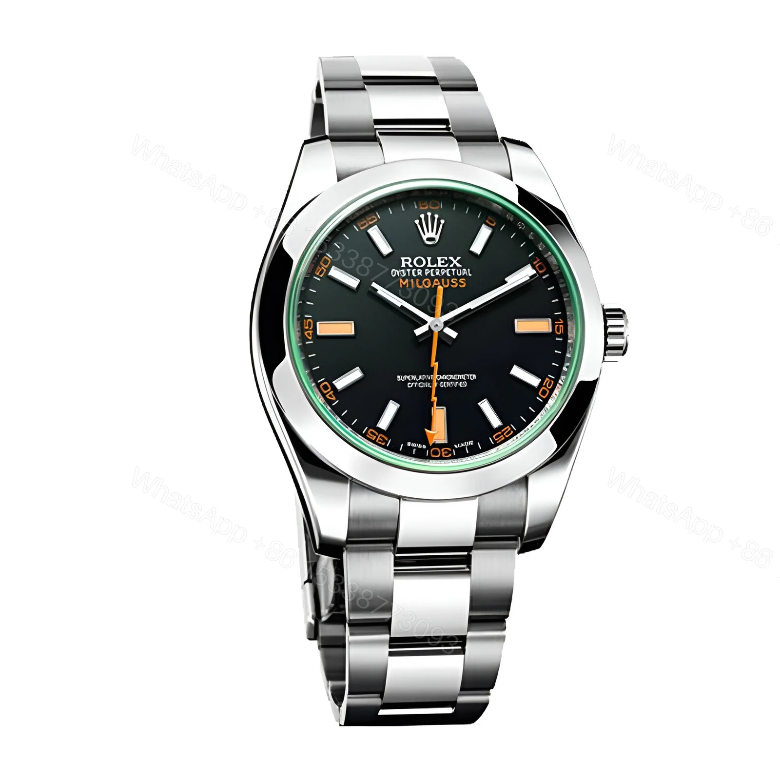 View 2 of Rolex Milgauss Black Dial Green Crystal M116400GV-0001 Oyster Replica