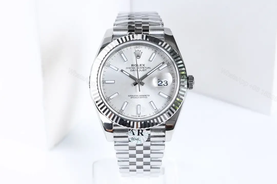 Fake Rolex Datejust Silver Index Best Jubilee Bracelet 41MM 126334-0024 — view 1