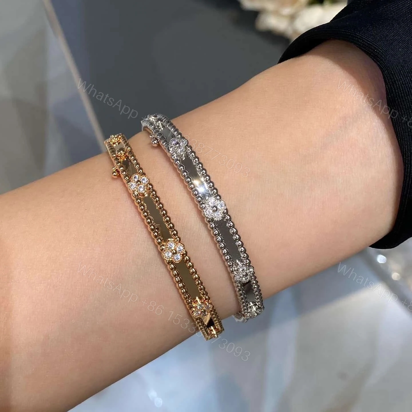 View 6 of Van Cleef & Arpels Perlee Clover Bracelet Diamond Small