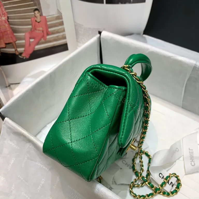 View 8 of Emerald Quilted Crossbody â€“ Gold Hardware, Everyday Luxe
