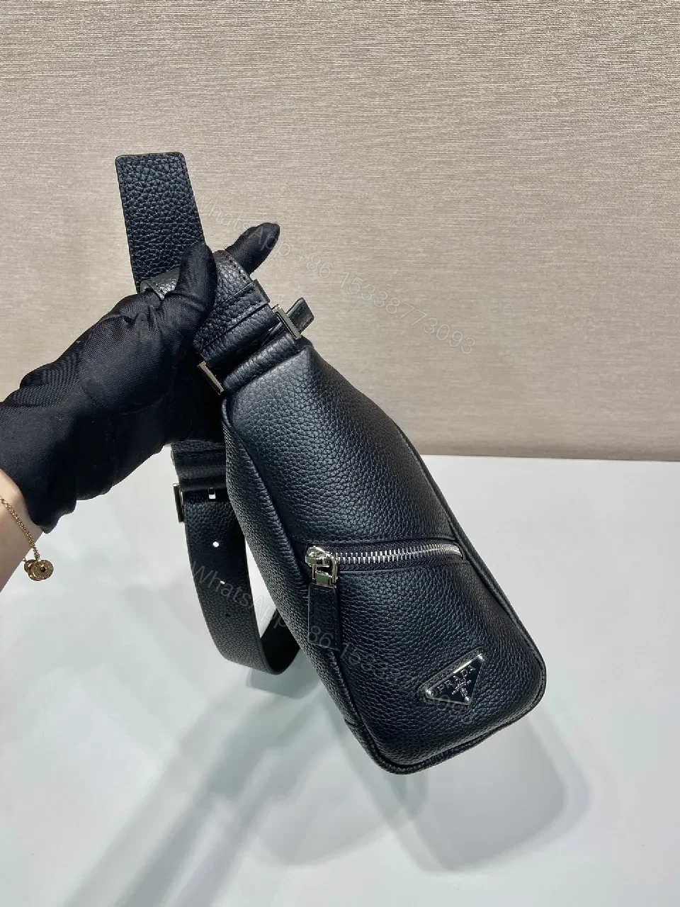 View 5 of Pebbled Leather Crossbody: Compact, Urban-Edge Essential Bag