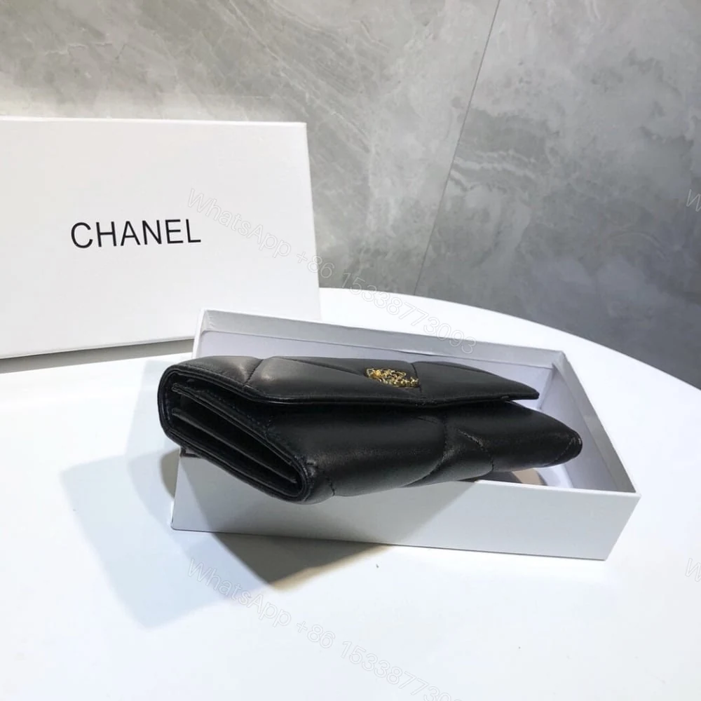 View 3 of Chanel 19 Flap Long Wallet Black 19Cm