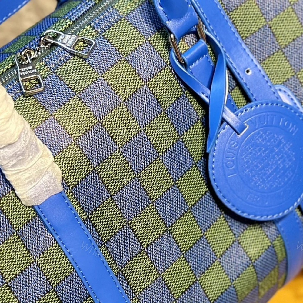 View 8 of Louis Vuitton Keepall Bandoulière Blue Green 45Cm