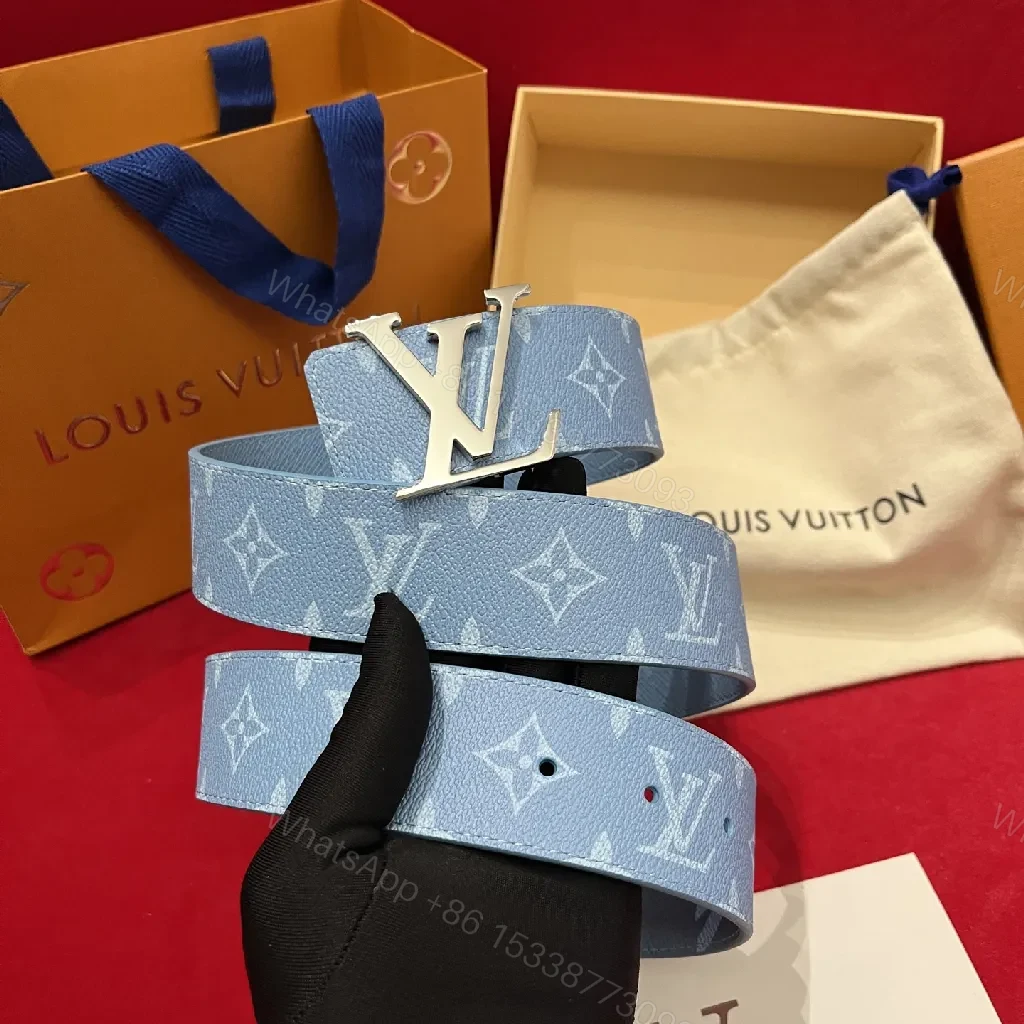View 8 of Blue Monogram Belt: Luxe Chic Casual-to-Formal Accessory