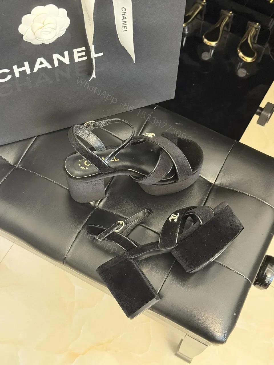 View 2 of Black Suede Platform Sandals – Luxe-Chic Everyday Elevation