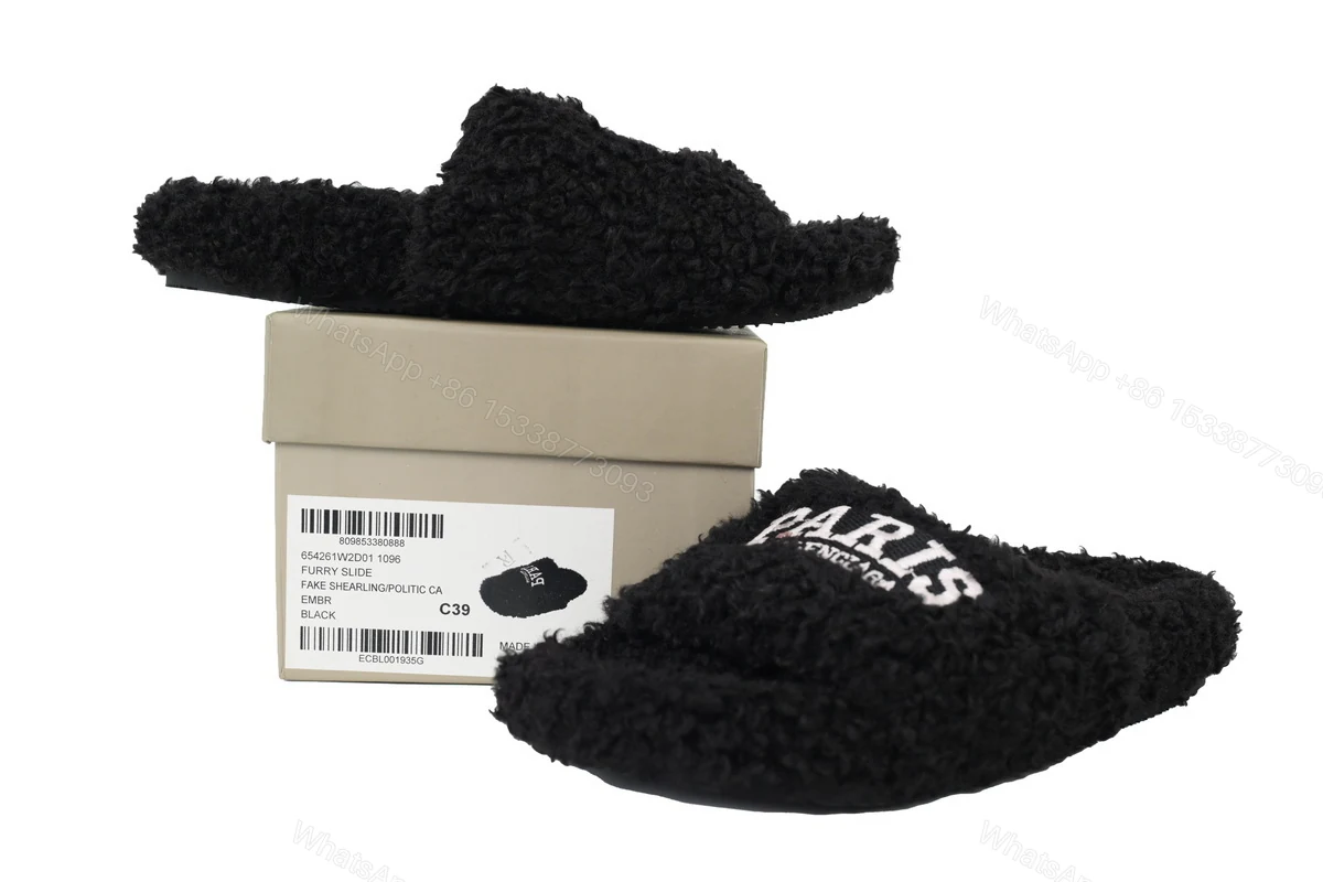 View 7 of Balenciaga Black And White Label outdoor slippers