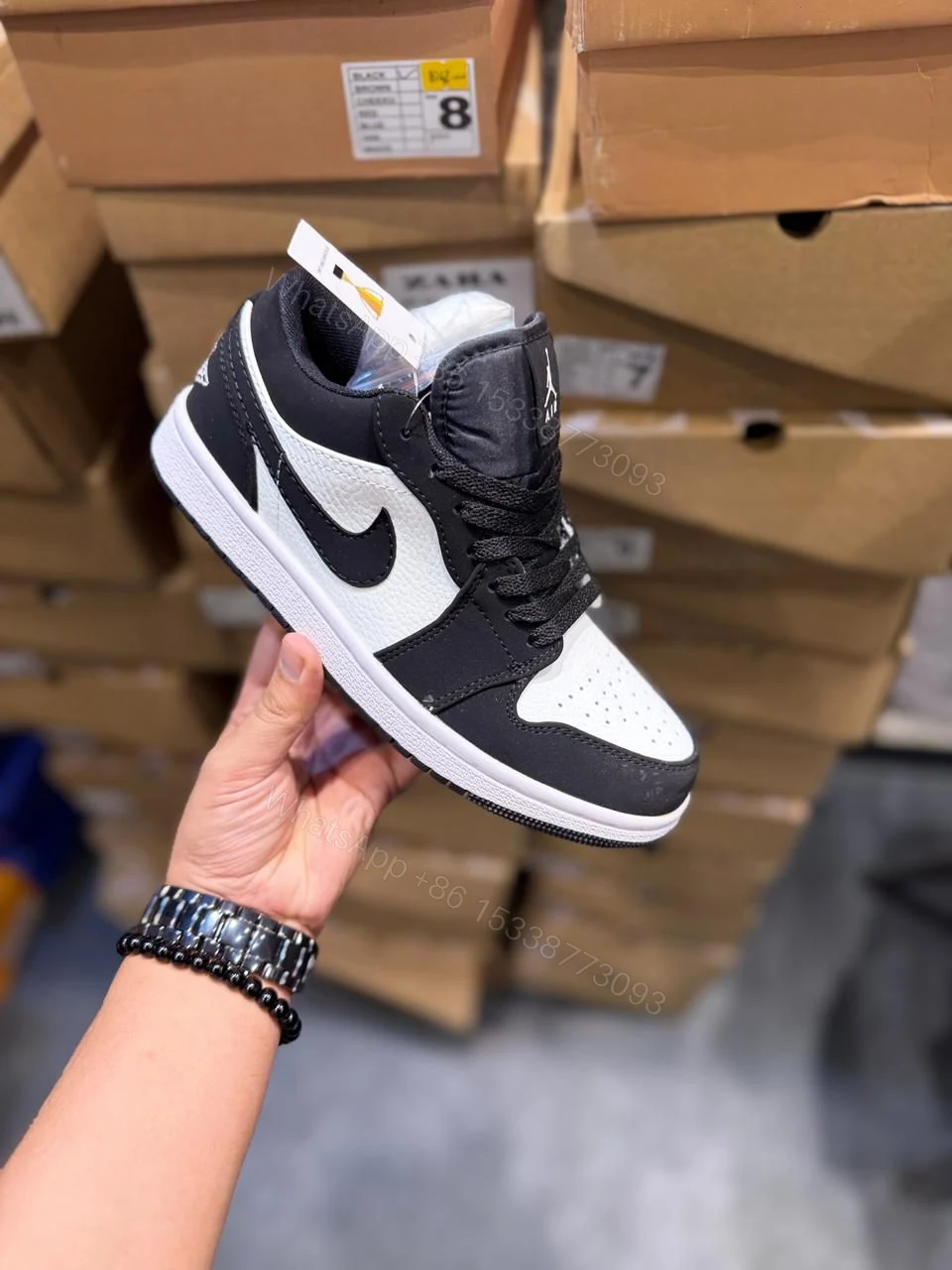 View 4 of FIRST COPY AIR JORDANS RETRO 1 LOW SUEDE PANDA SNEAKERS