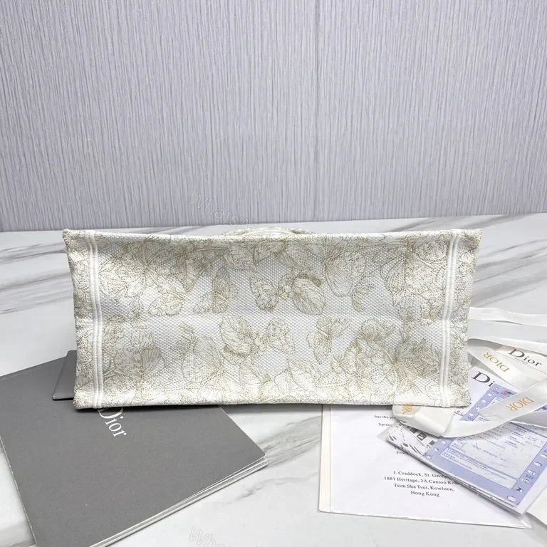 View 6 of Iconic Dior-Inspired Tote: Textured Canvas Luxury Tote