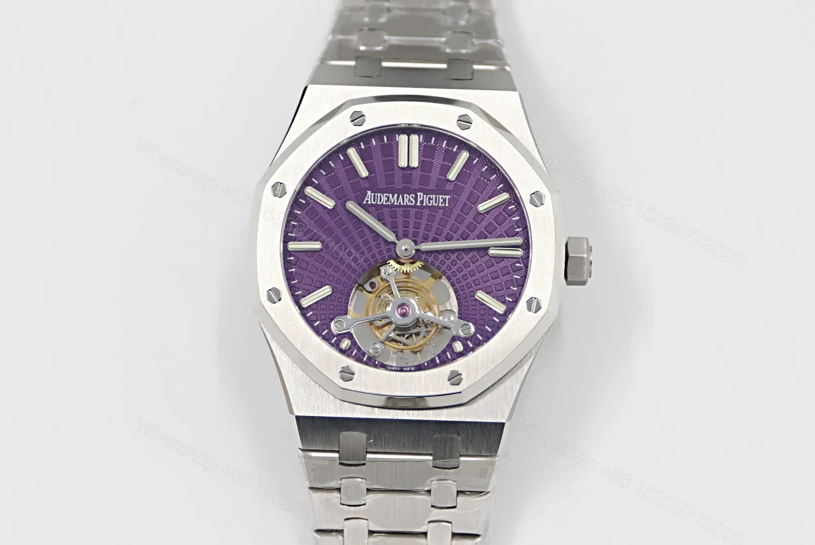 BBR Factory Audemars Piguet Royal Oak Tourbillon V2 Upgrade Edition – Silver Case with Purple Dial, 41mm — view 1