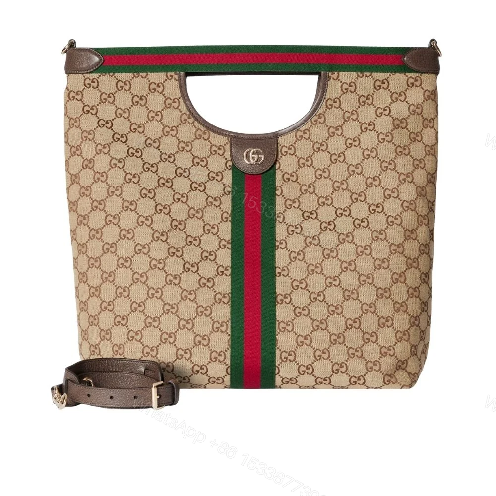 Gucci Giglio large tote bag Beige and Brown GG canvas 36Cm — view 1