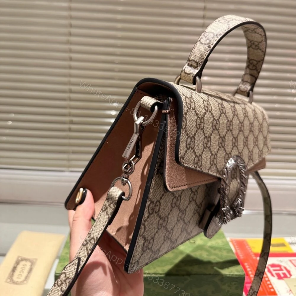 View 3 of Gucci Damen Dionysus GG Canvas Top Handle Bag Brown 24Cm