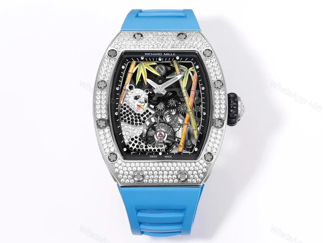 Richard Mille RM26-01 Panda Tourbillon Watch Full Diamond National Treasure Panda Skeleton Dial 18K White Gold Mechanical Art Edition RM26-01-PND-SKL — view 1
