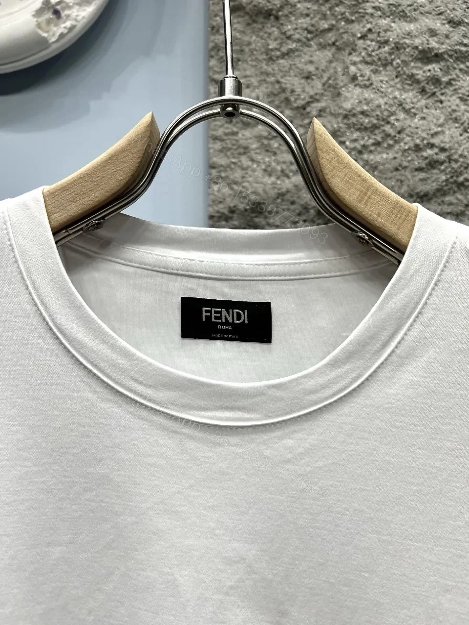 View 3 of White Cotton Tee with Pocket Zip-Detail, Modern Luxury Top