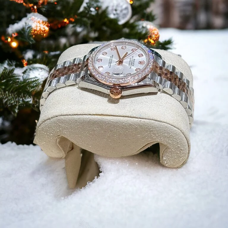 View 2 of Rolex Datejust 31mm Super Clone Watch Moissanite Diamond White Dial