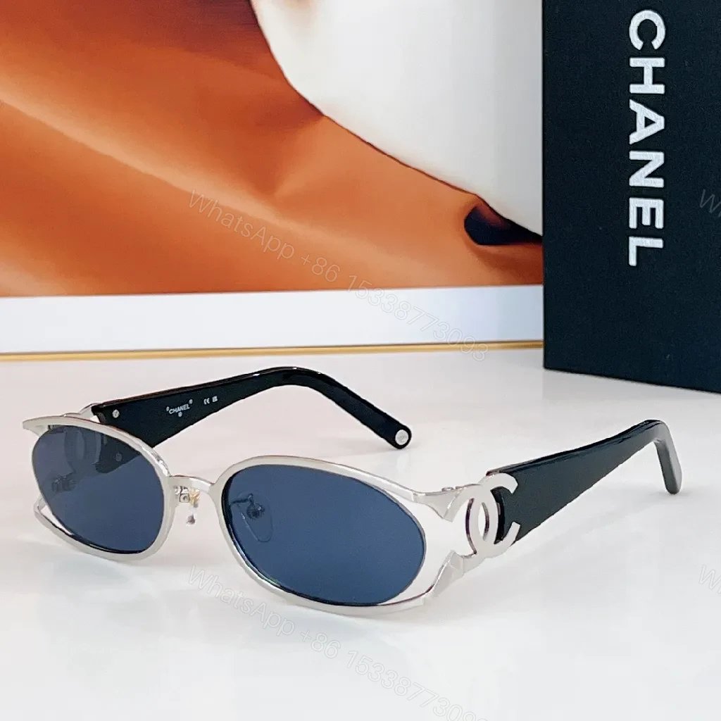 View 3 of Oval Sunglasses – Rose-Tinted, Semi-Rimless, Logo Detail