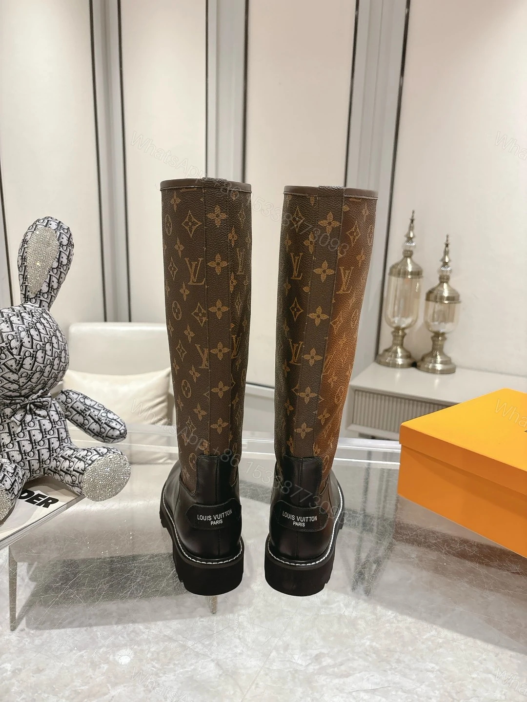 View 3 of LOUIS VUITTON ASPEN PLATFORM ANKLE BOOT MONOGRAM BROWN