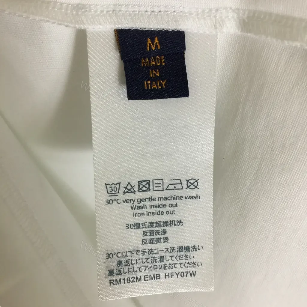 View 6 of White Cotton Tee with Pink LV Emblem – Minimalist Luxe Top