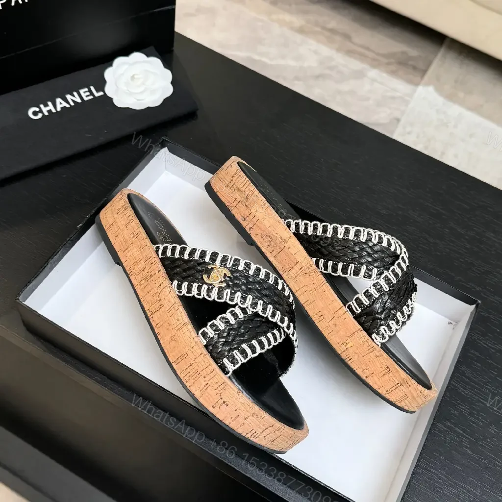 View 6 of Chic Cork-Sole Sandals with Signature Hardware