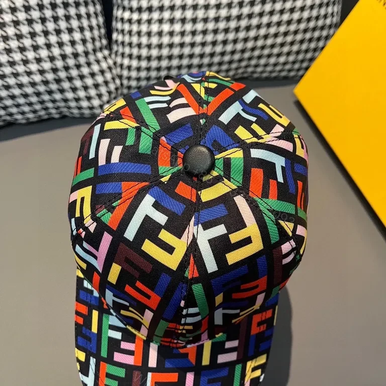 View 3 of Colorful Fendi-Inspired Cap: Bold Pattern, All-Day Comfort