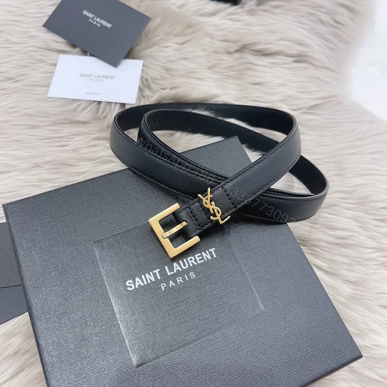Minimalist Lux Leather Belt: Gold Tie-Plate, Designer-Inspired Belt — view 1