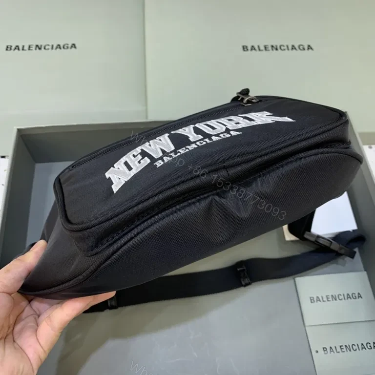 View 3 of Black Nylon Belt Bag + Balenciaga Style + Everyday Luxury Waist Bag